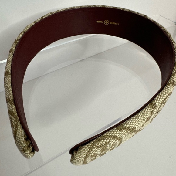 Tory Burch New T Monogram Canvas Headband Hazel - Picture 8 of 11